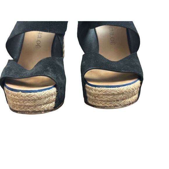 Criss Cross Wedge Espadrille in Black See By Chloe Size 37 - Picture 5 of 8
